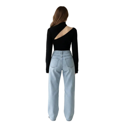 Women's Hollow Knit Off Shoulder Pullover Sweater